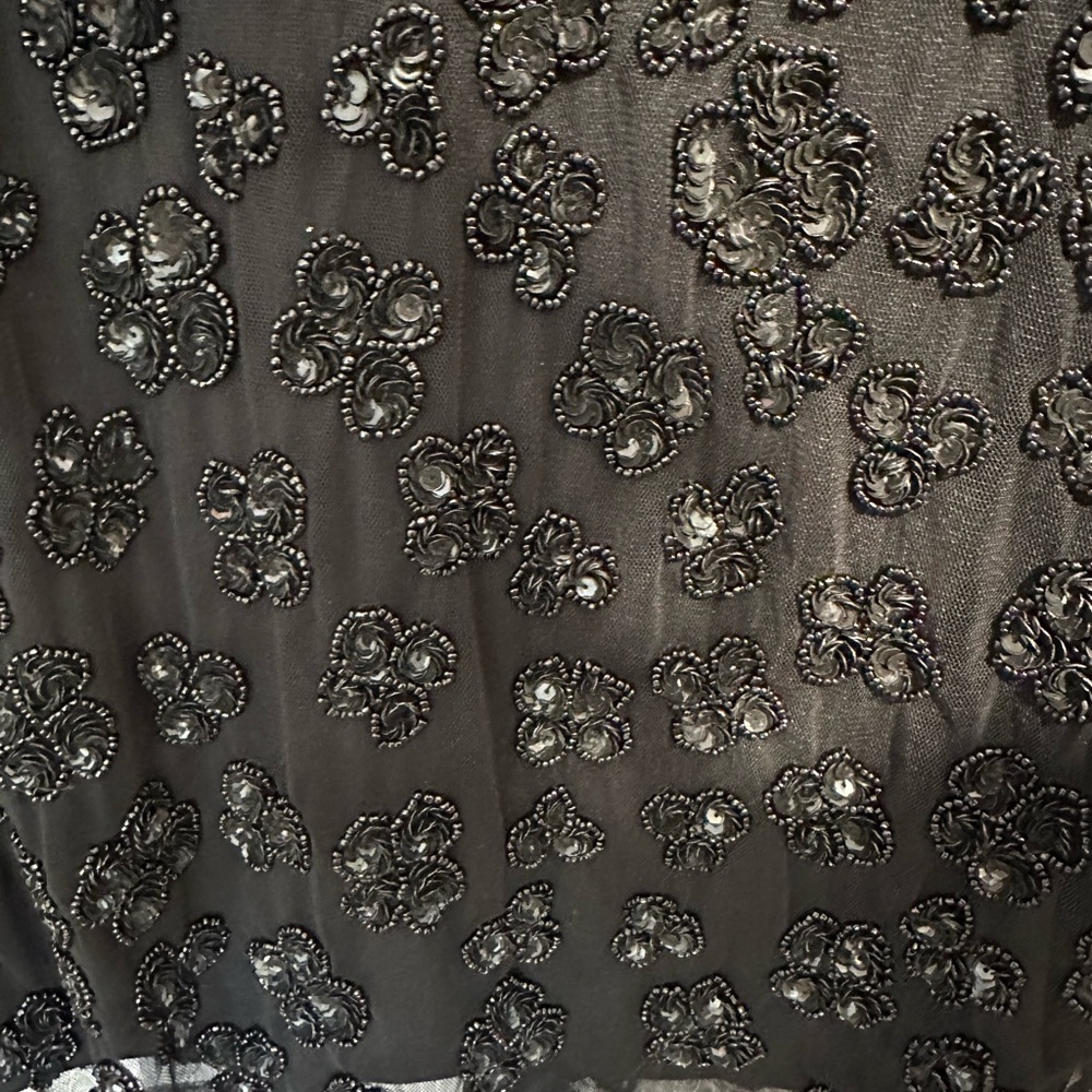✔️39/32/40 ❤️ BNWT MAC DUGGAL FLOUNCE SLEEVE BEADED MIDI DRESS #10827 - Picture 9 of 12